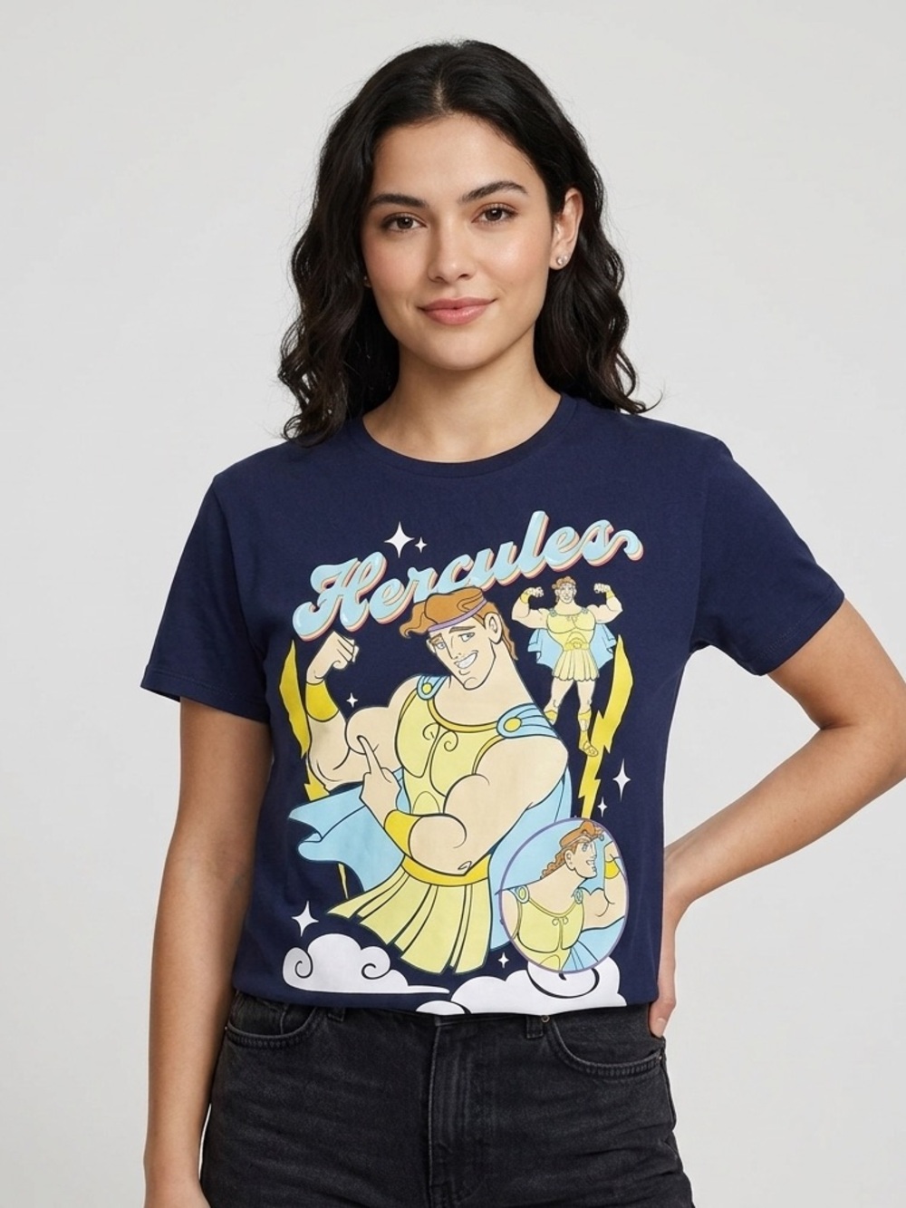 Disney’s HERCULES Graphic Tee M 19.5” p2p Navy NWT